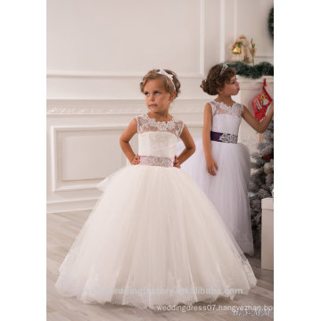 Latest Children Frocks Lace Long A Line Flower Girl Dresses Birthday Pattern Kids Party Dress LF21F